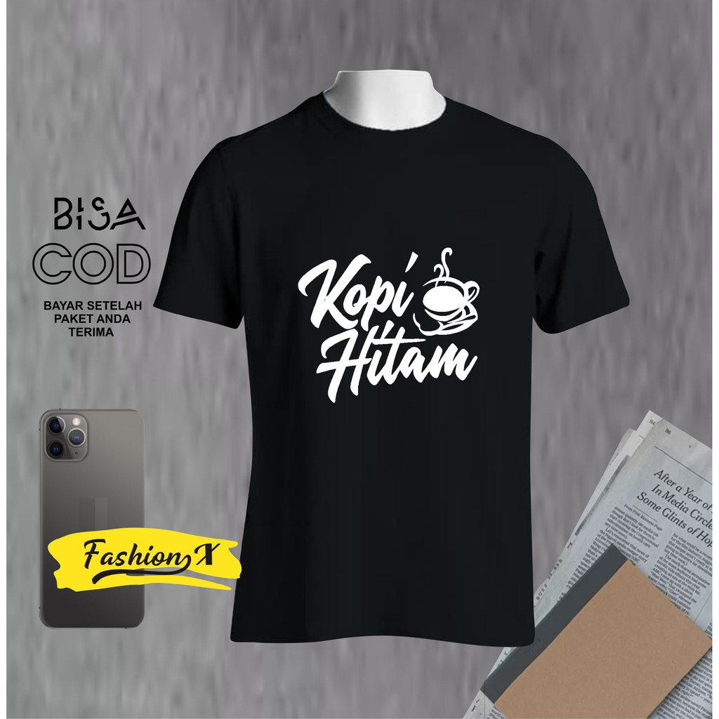 Kaos Pria Distro Keren kOPI hITAM Bandung Original Murah/Baju Oblong Katun 30s