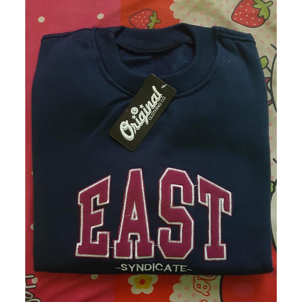 SWEATER WEST BASIC CREWNECK FONT BORDIR PRIA DAN WANITA-SWITER SOUTH DAN EAST PREMIUM