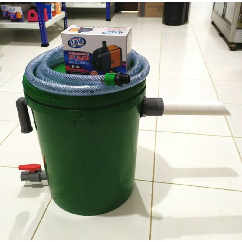 Paket Tong Filter Tabung Kolam Ikan Koi Aquaponik ( Tinggal Pasang)