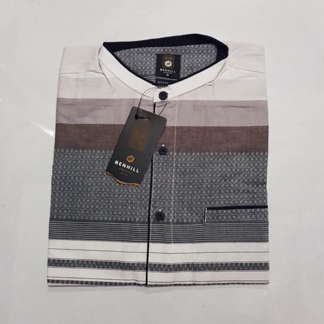 Kemeja benhill lengan pendek/benhill poly/benhill hem fashion/hem benhill/hem salur/kemeja salur