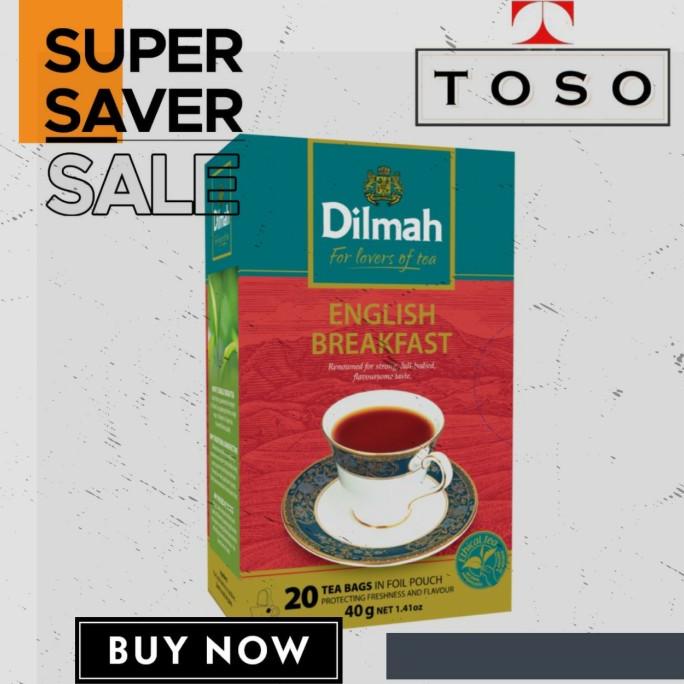 

[COD] TEH DILMAH ENGLISH BREAKFAST TEA NO ENVELOPE 20 TAG TBAG TEH CELUP [COD]