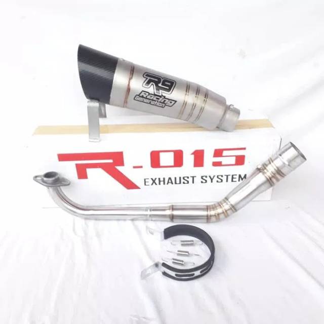 Knalpot R9 H2 Titanium SB Full Set PCX, Aerox, Vario, X Max, N Max