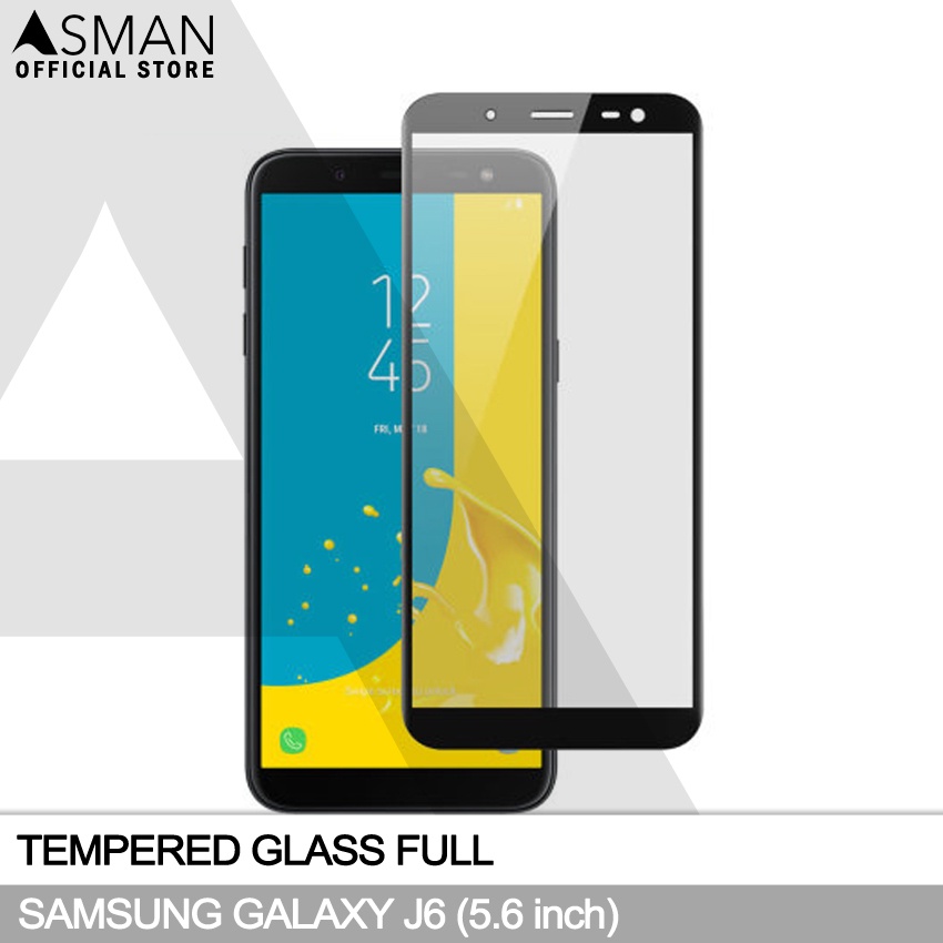 Tempered Glass Full Samsung Galaxy J6 (5.0&quot;) | Anti Gores Kaca - Hitam