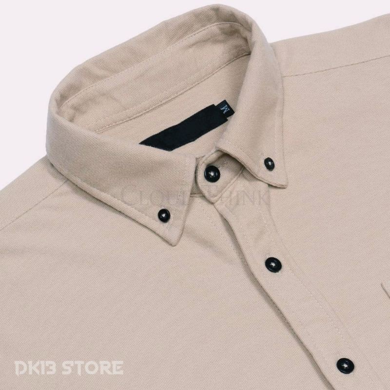 KEMEJA PRIA POLOS PANJANG WARNA CREAM SIZE  M-L-XL-XXL-XXXL