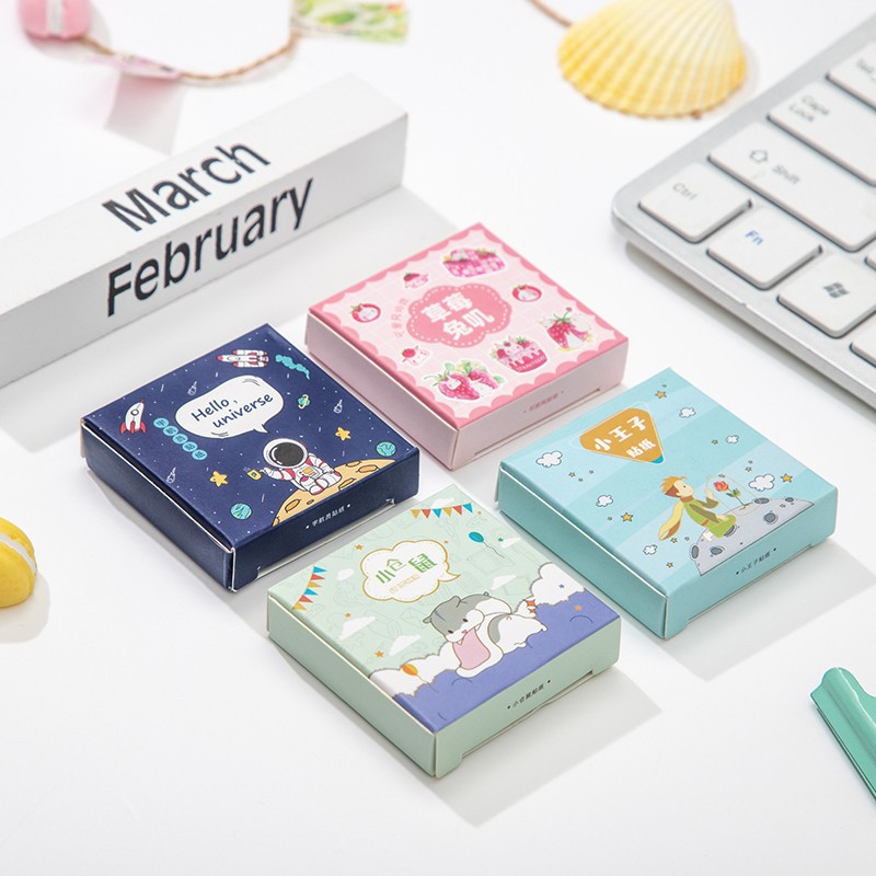 

45pcs Stiker Aesthetic Lucu Kotak Motif Kartun Dekorasi Diary Scrapbook DIY