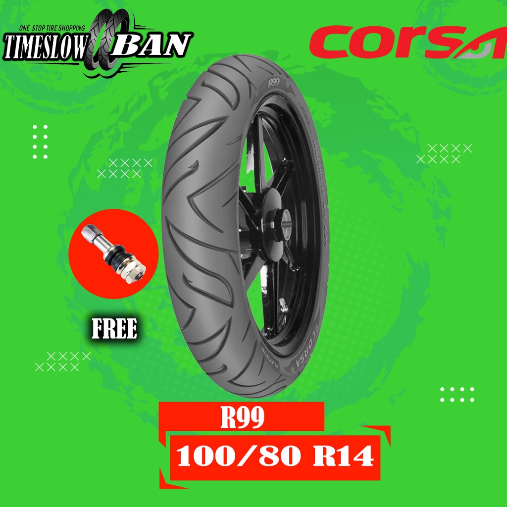 Ban Motor Matic // CORSA R99 PLATINUM 100/80 Ring 14 Tubeless