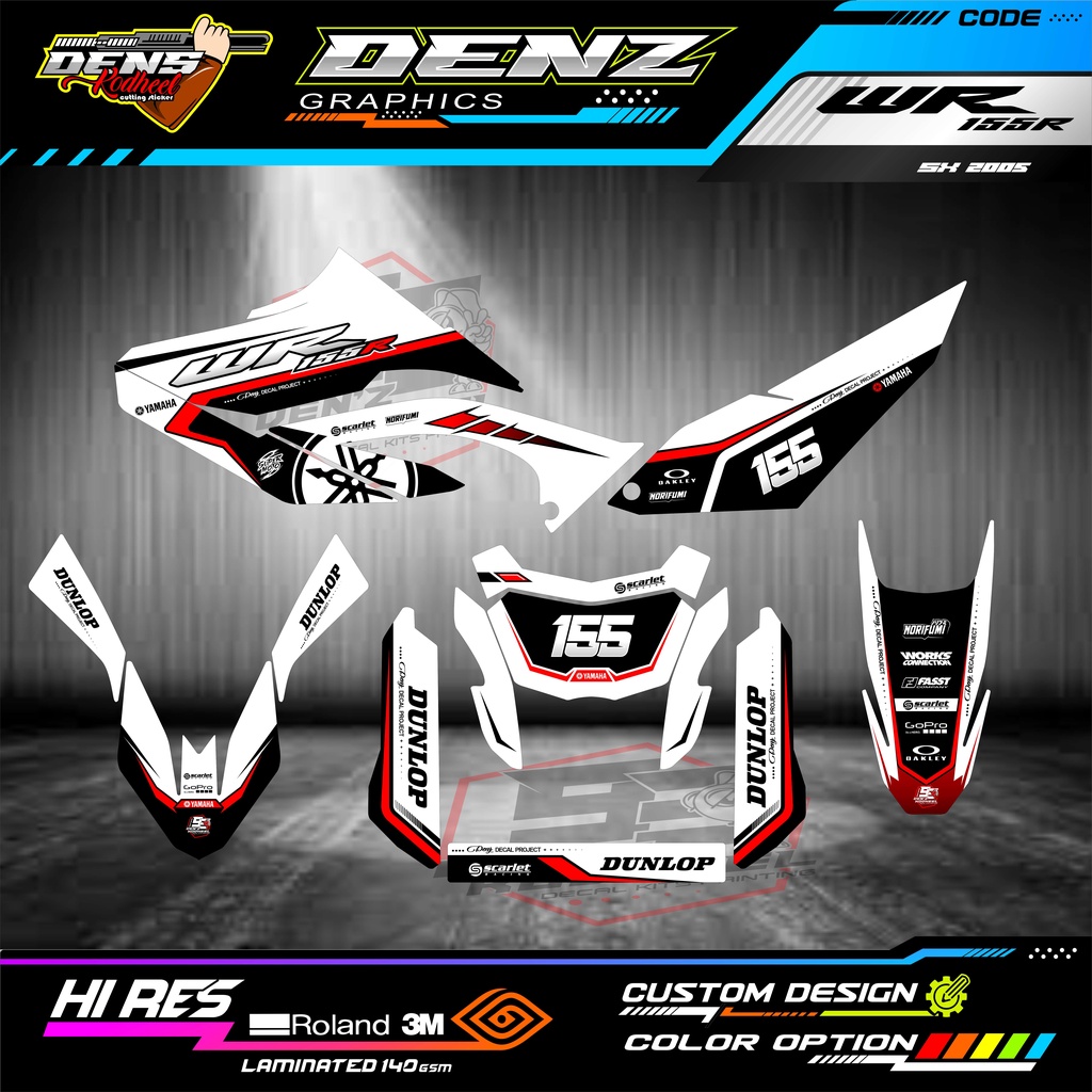 decal sticker yamaha wr 155 new free custome no nama sponsor full body motor md0020a