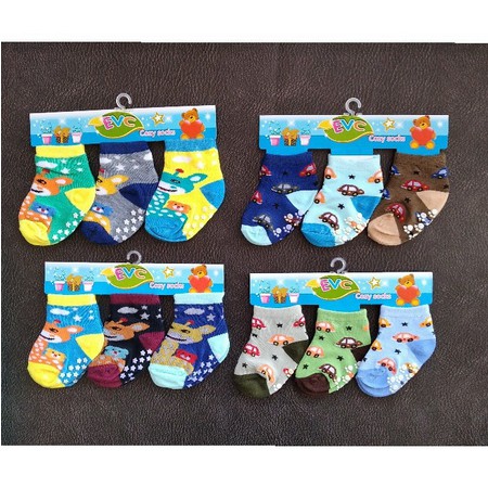 (3Pcs) Kaos Kaki BAYI EVC ANTI SELIP - kaos kaki bayi I0 - kaos kaki bayi murah isi 3 pasang