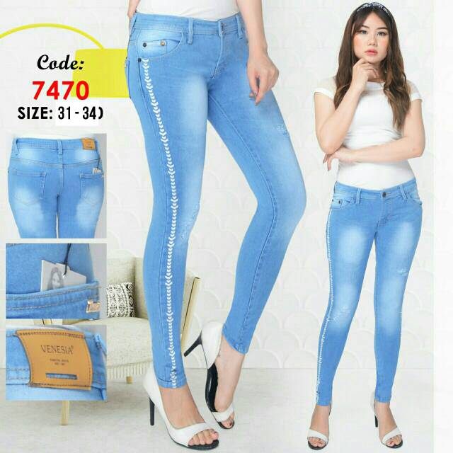 Celana Jeans List Samping Jumbo Wanita / Celana Jeans Jumbo /Celana Jeans Model Terbaru/Celana Lepis