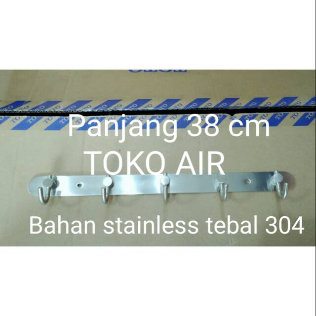 Kapstok / Gantungan baju 5 kait Stainless tebal 304