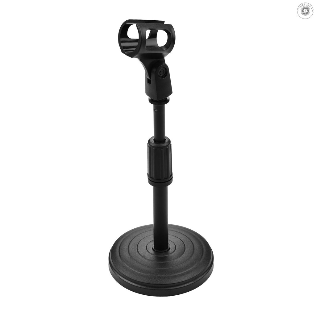 Gm Mini Table Desk Microphone Stand Height Adjustable With Shock Mount For Microphone Mounting For Video Live Streaming Shopee Indonesia