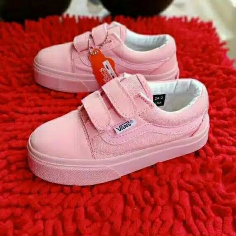 SEPATU SNEAKER ANAK PEREMPUAN / SEPATU VANS OLD SKOOL ANAK WARNA FULL PING