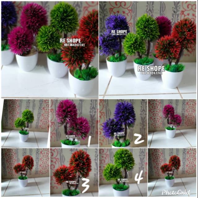 Bunga Plastik/Bunga Artificial/Pohon Bonsai Mini/Pohon Hias Plastik