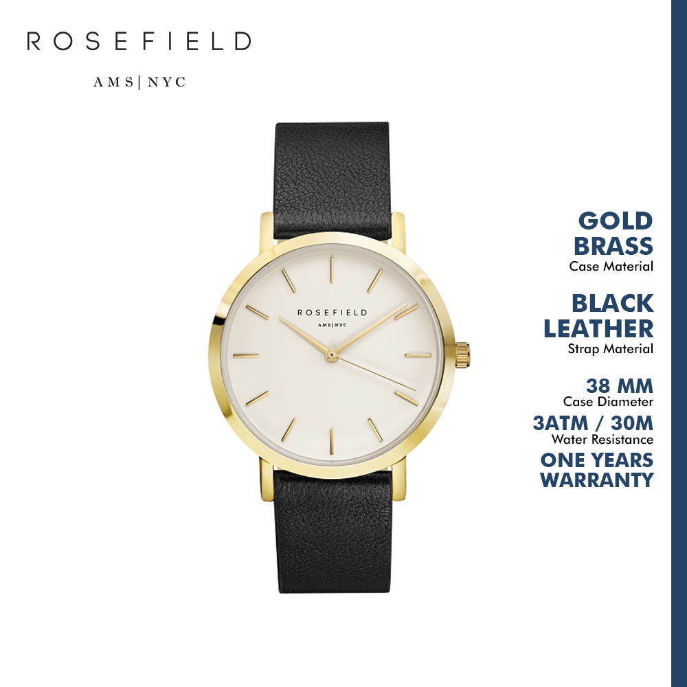 Rosefield Jam Tangan Wanita THE GRAMERCY WHITE BLACK GOLD GWBLG-G32