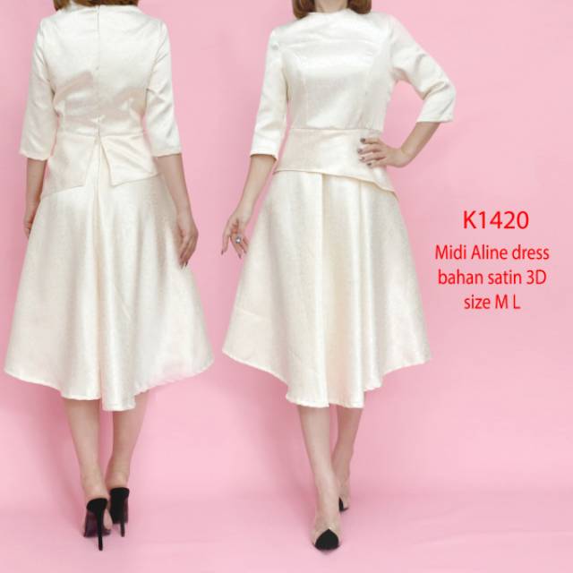 KOD3 K1420 Mini DressA Line Satin Import Premium