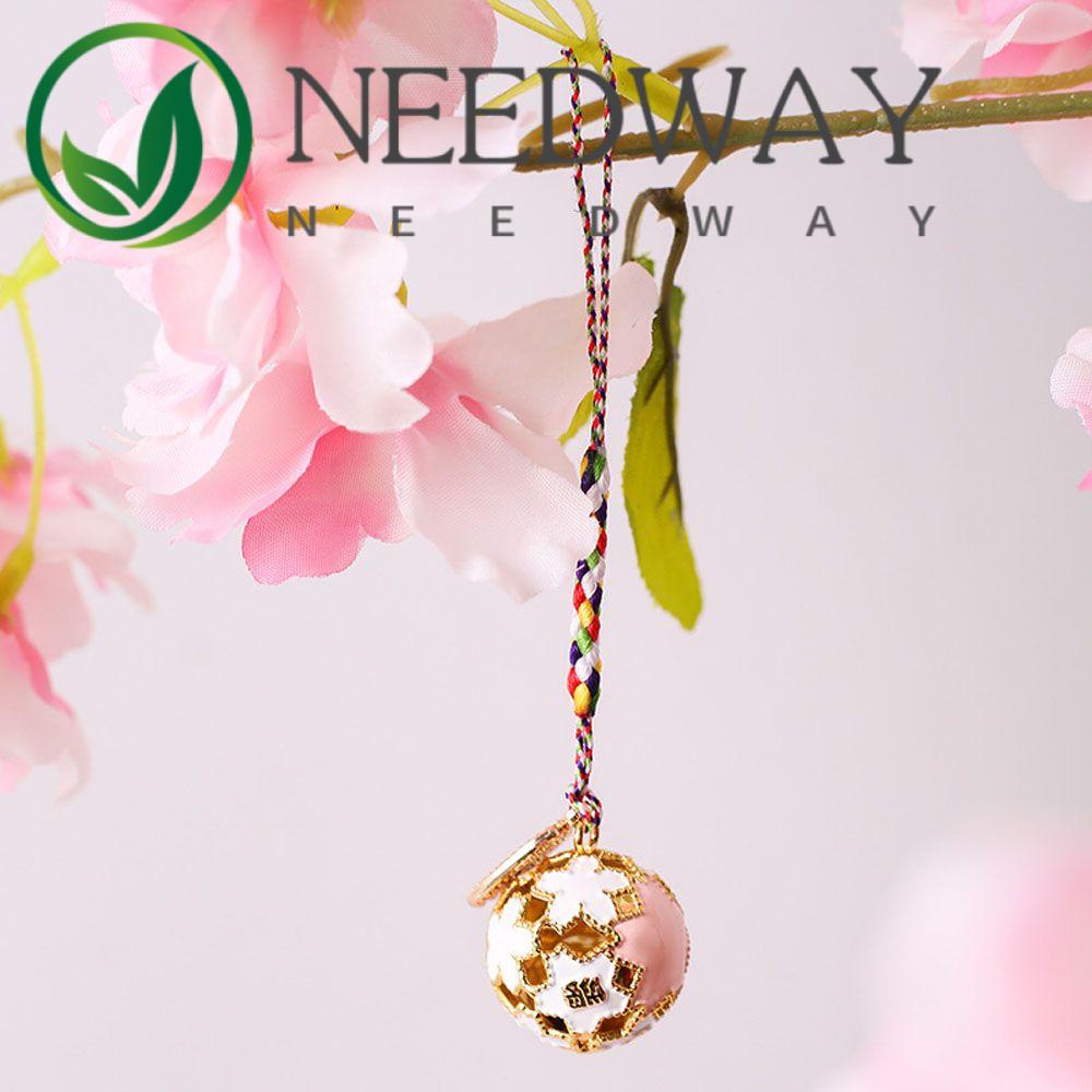 Needway  Japanese Keychain Cherry Blossoms Key ring Accessories Bring Good Luck Gift Charm Fashion Guardian Bell Jewelry/Multicolor