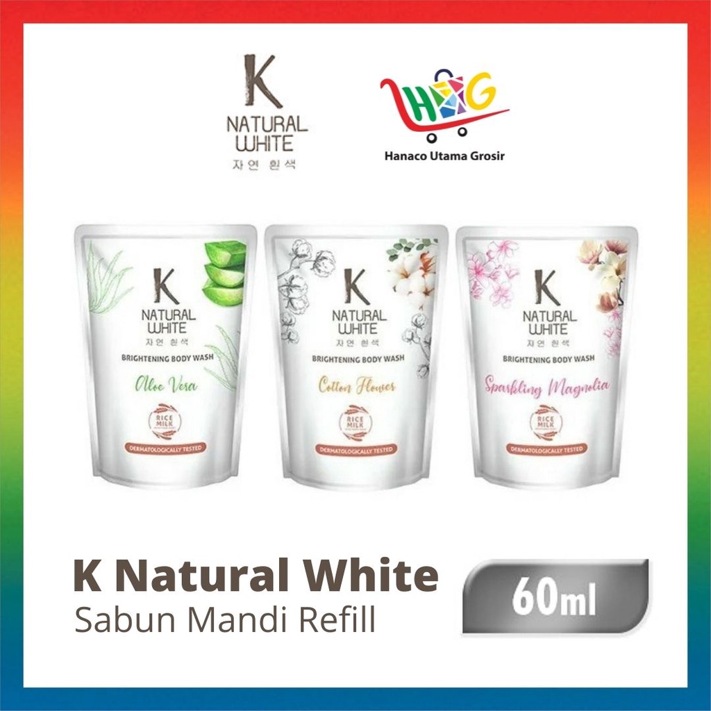 K Natural Bodywash White Pouch 60ml