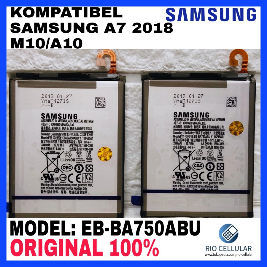 Baterai Samsung Galaxy A7 2018 /M10 /A10 2019 EB-BA750ABU ORIGINAL100%