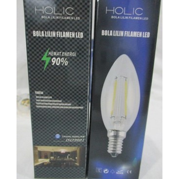 Lampu Candle E14 Filamen LED 4w / Bola Lilin Filamen LED HOLIC **