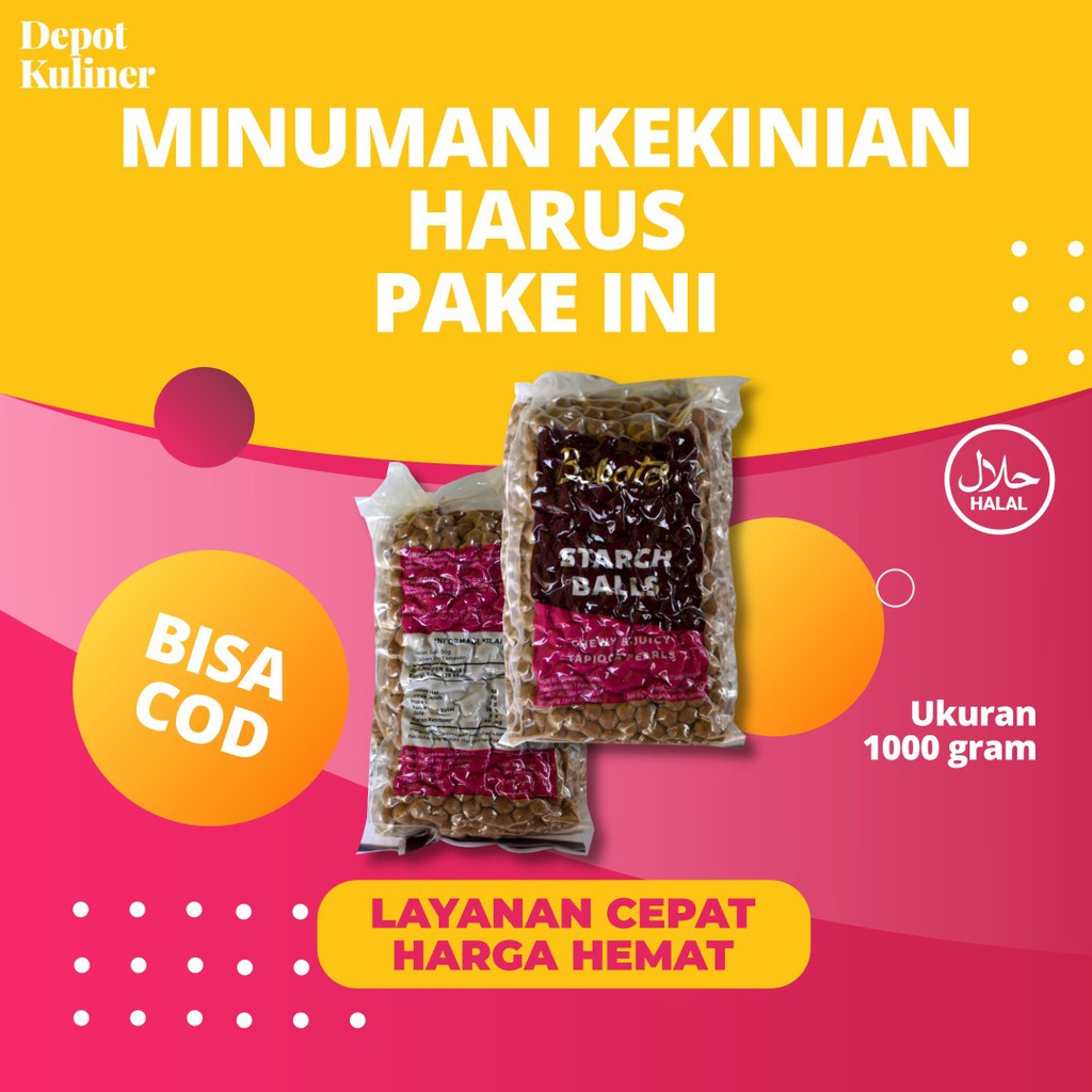 Boba Bobatee Bubble Topping Boba Pearl Mentah Instan Tapioca 1 kg