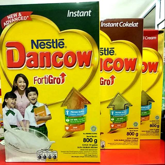 

Dancow fortigo 800gr fullcream, coklat, instan