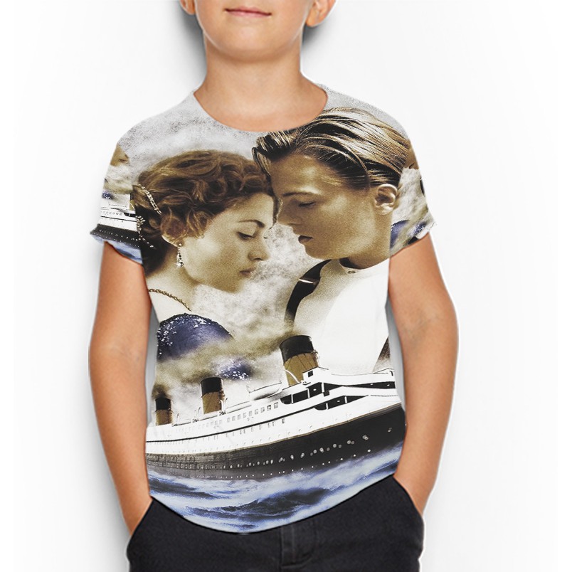 Titanic Tshirt Fullprint Bahan Polyester Jersey Casual Kaos Anak Umur 3 s/d 10 Tahun