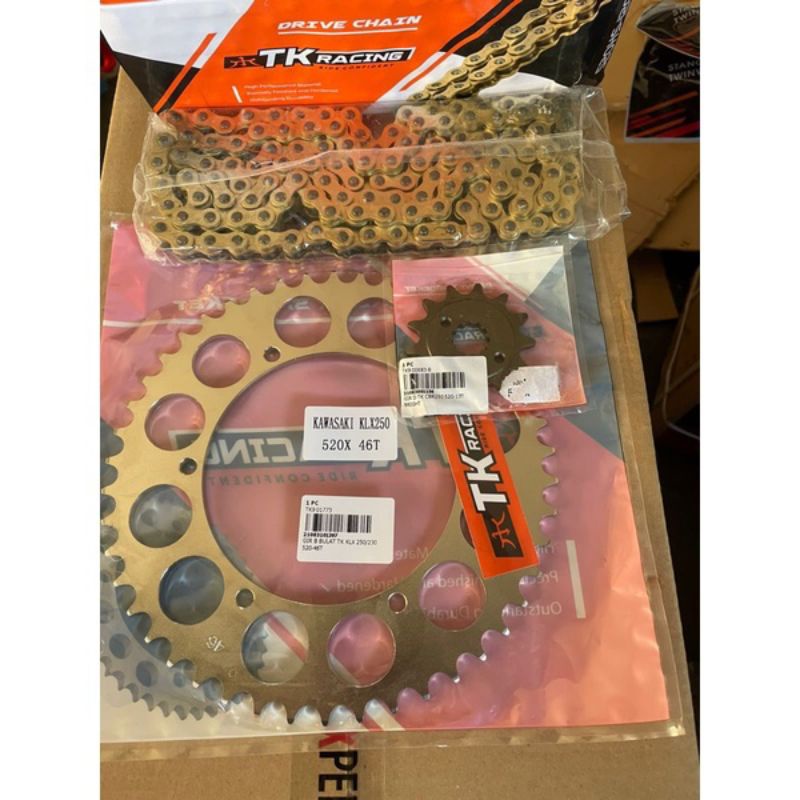 Gear set 520 TK racing KLX 230 KLX 250 D Tracker 250 Kx 250 45 46 47 48 49 50 51 52 53 54 55
