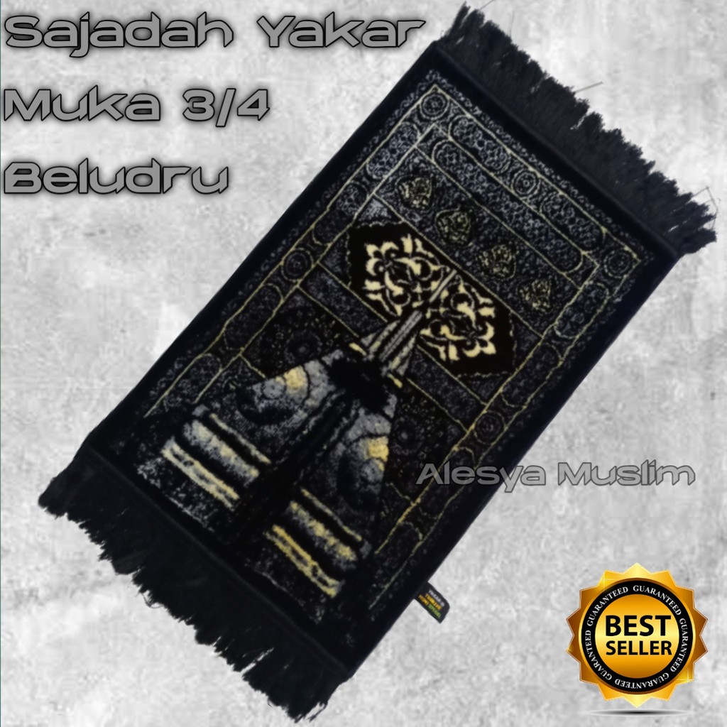 Sajadah Yakar Muka 3/4 Super Murah/Bisa COD/TERBARU HITAM