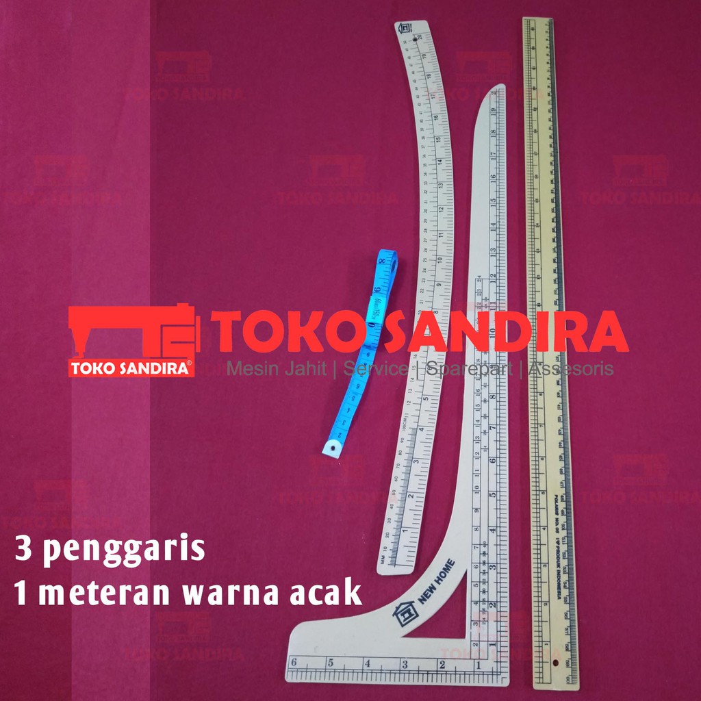 paket penggaris pola jahit/penggaris siku/penggaris lengkung/penggaris lurus +meteran jahit