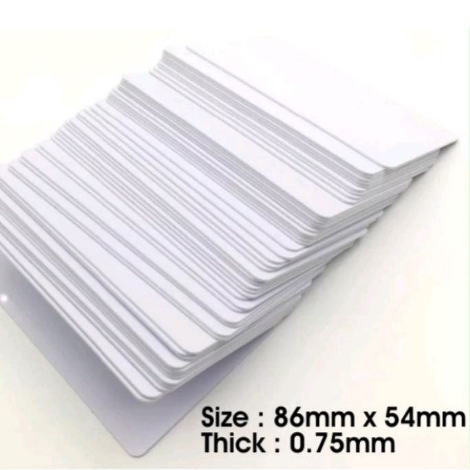 Termurah Kartu pvc polos blank ID card bs inkjet tanpa chip termal overlay ISO rfid