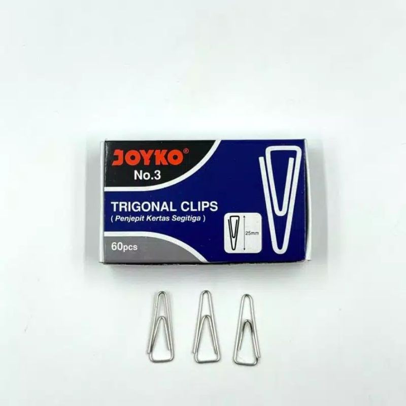 

Penjepit Kertas Joyko No.3 Paper Clip - Trigonal Clips - (Kecil)