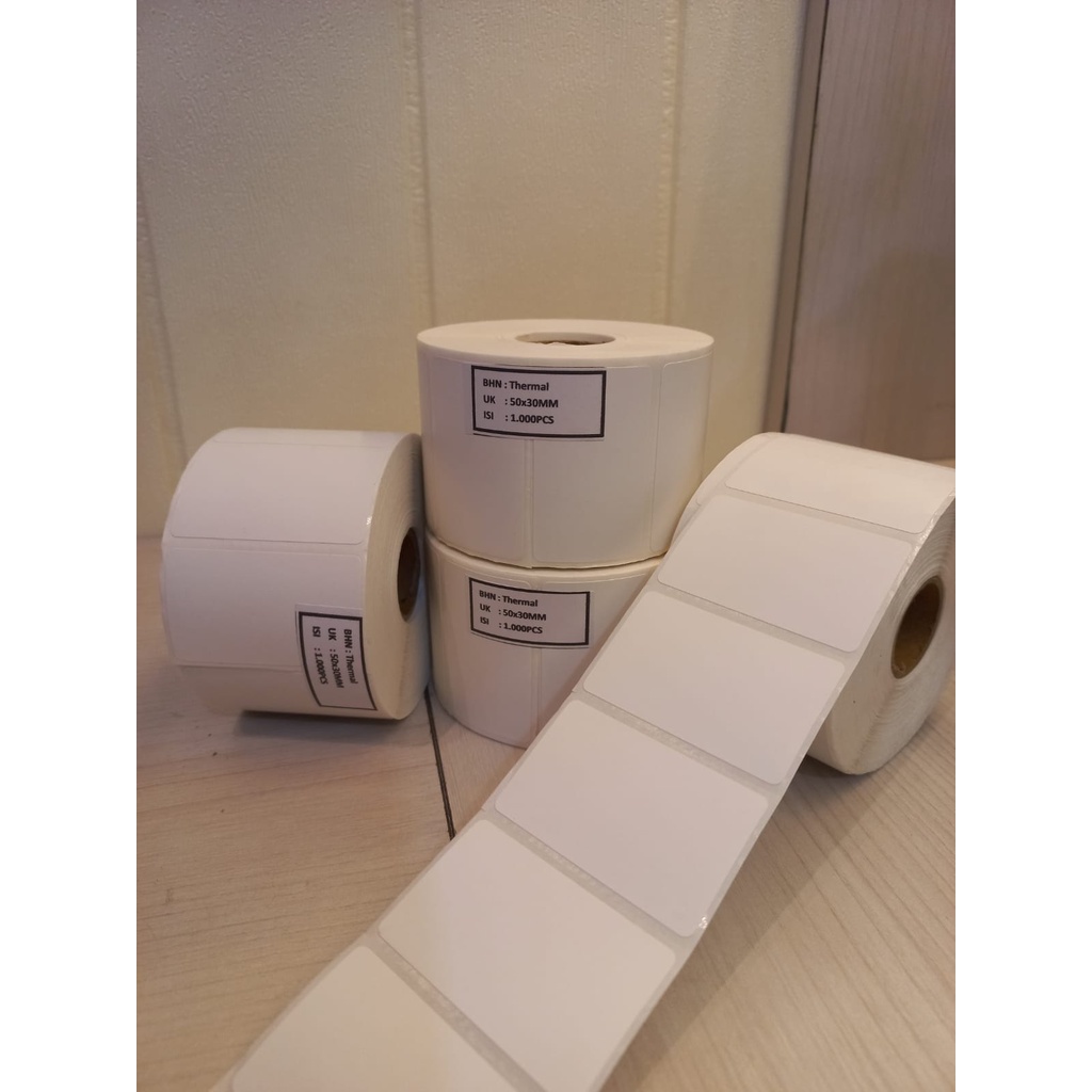 Label Thermal 50X30 isi 1000 Sticker Barcode Minuman Makanan Direct 1Line Stiker Langsung Tempel
