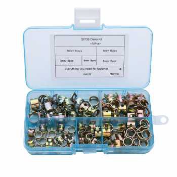 Murah Alloet Penjepit Selang Ledeng Pipe Clamp Fastener 6-10mm 75PCS HW105