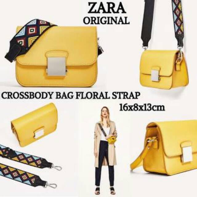 zara crossbody bag with floral strap