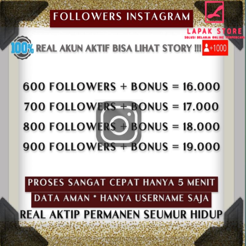 Followers Ig Followers Instagram Permanen Real Indonesia Aktif