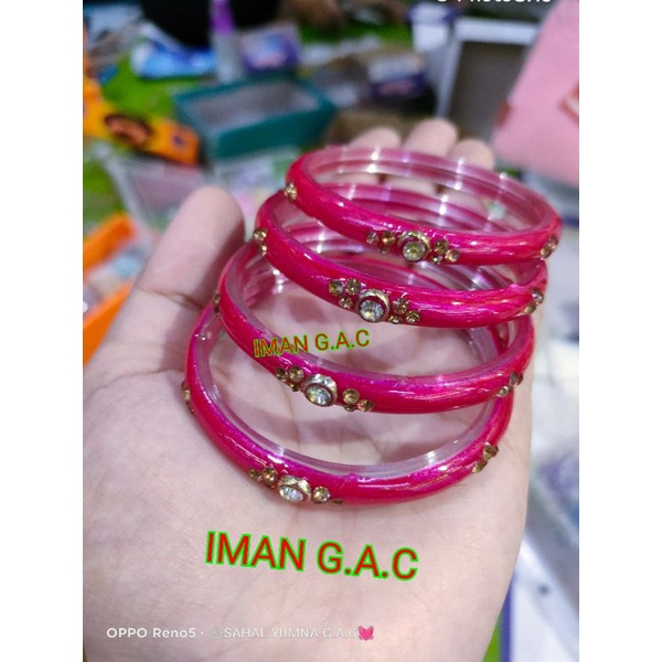 Gelang kaca akrilik anak dan tanggung isi 4pcs/aksesories gelang india akrilik