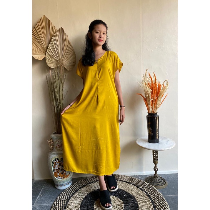 (PROMO) DASTER REMAJA TERBARU KEKINIAN Baju Dress Polos Panjang Buat Remaja Dewasa Motif Polos