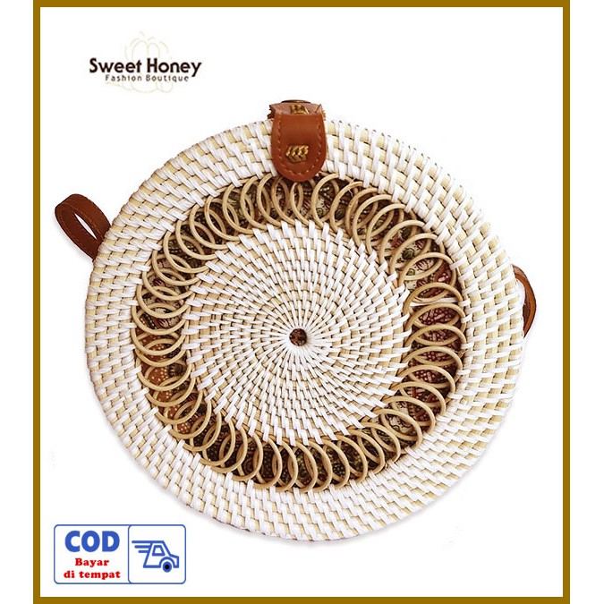 Sweet Honey ~ Grosir Tas Rotan Bali Gendit Rotan Bali Rattan Bag Gendit [Bisa COD Bayar di tempat]