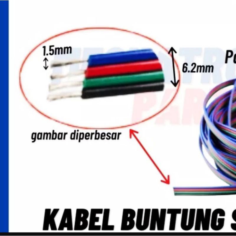 KABEL RGB 4 PIN TEMBAGA PUTIH