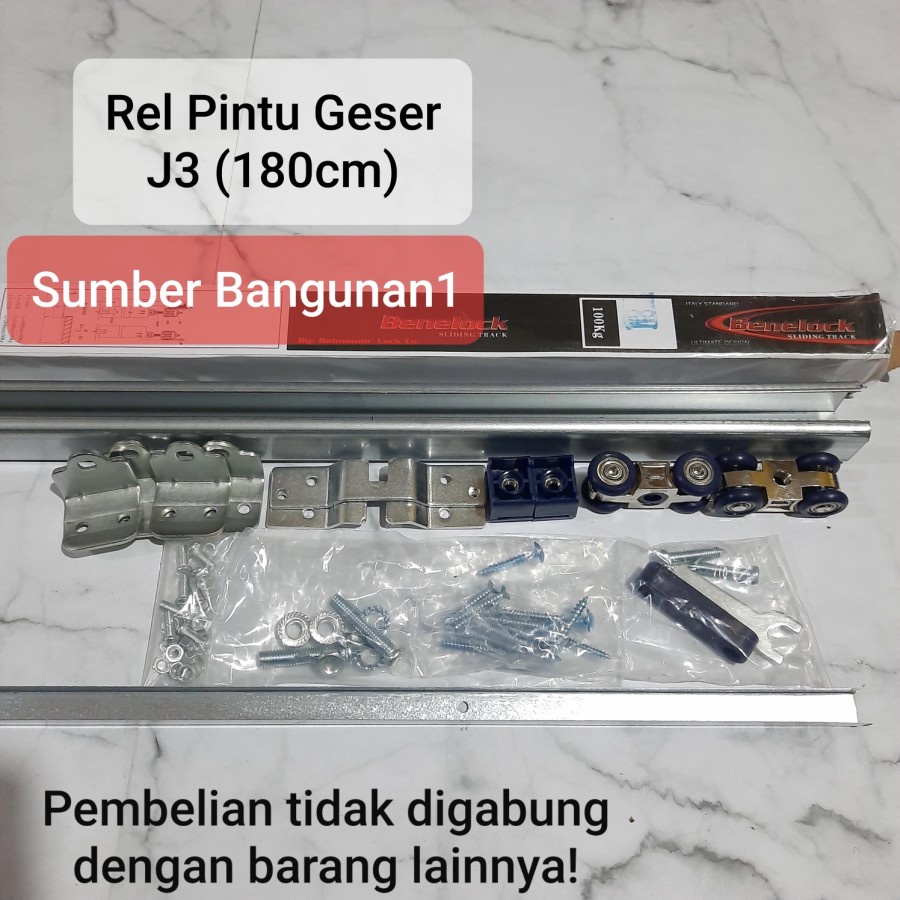 Rel Pintu Geser J3 180cm sliding 180 cm pintu kayu gantung roda dorong