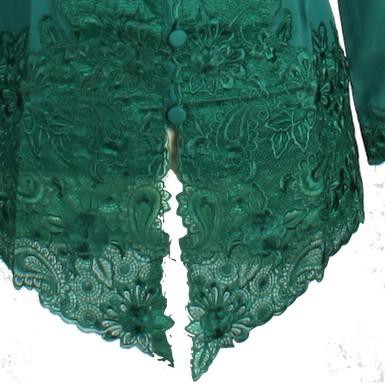 Kebaya Bordir Hijau Botol 668
