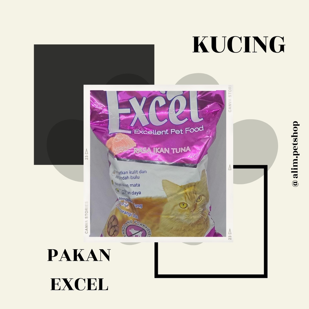 pakan kucing dry food excel 500gram rasa ikan tuna