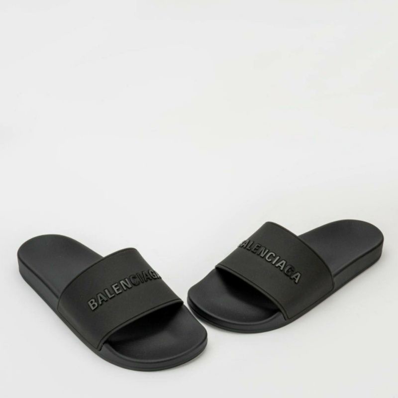 Balenciaga Piscine Slide Sandals with 3D Logo Color All Black