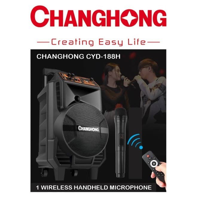 CHANGHONG CYD-188H PORTABLE WIRELESS SOUND SYSTEM PA AMPLIFIER MIC SPK