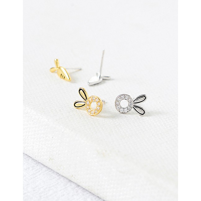 LRC Anting Tusuk Fashion Gold S925 Silver Needle Zircon Drop Oil Earrings D15316