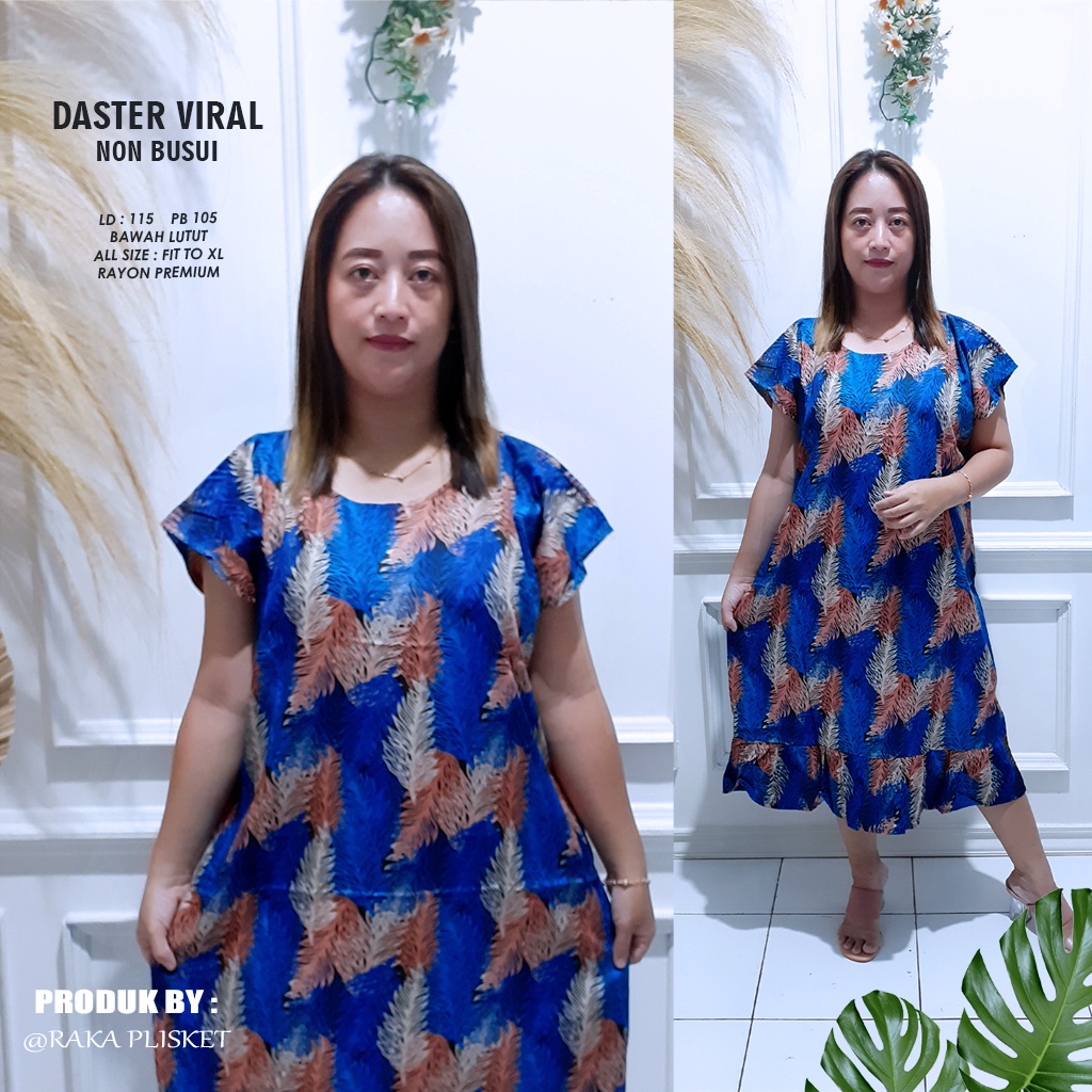 DASTER RUFFLE | DASTER VIRAL MOTIF | DASTER KEKINIAN | DASTER RAYON MURAH BAWAH LUTUT NON BUSUI-MOTIF 11