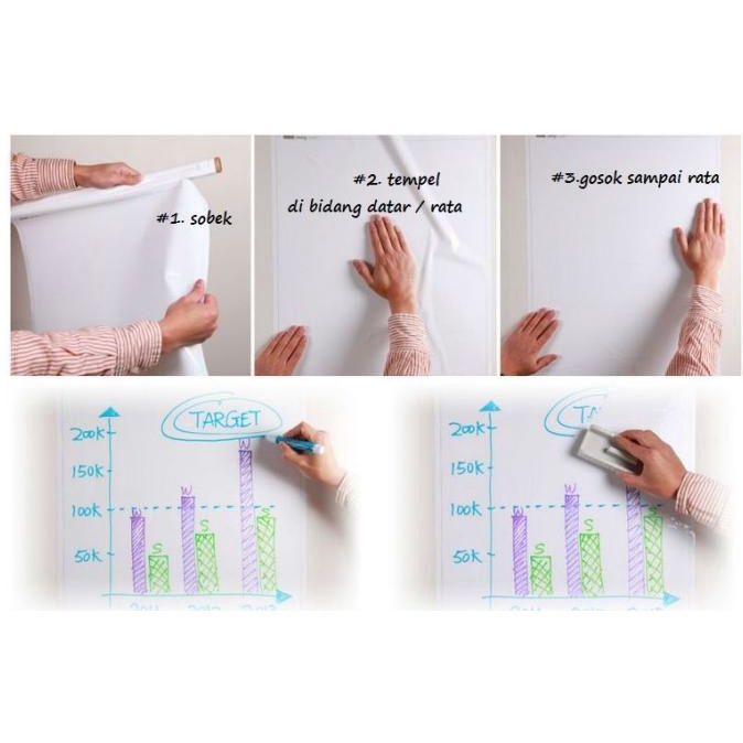 

Papan Tulis / WhiteBoard Bentuk Kertas Portable - Tidak Perlu Di Paku