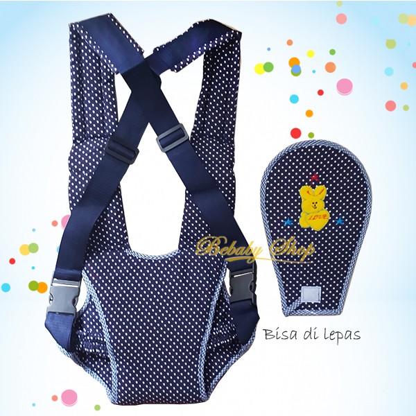 Gendongan Depan Bayi Bunga Mekar Motif Polkadot Plus Tempat Susu