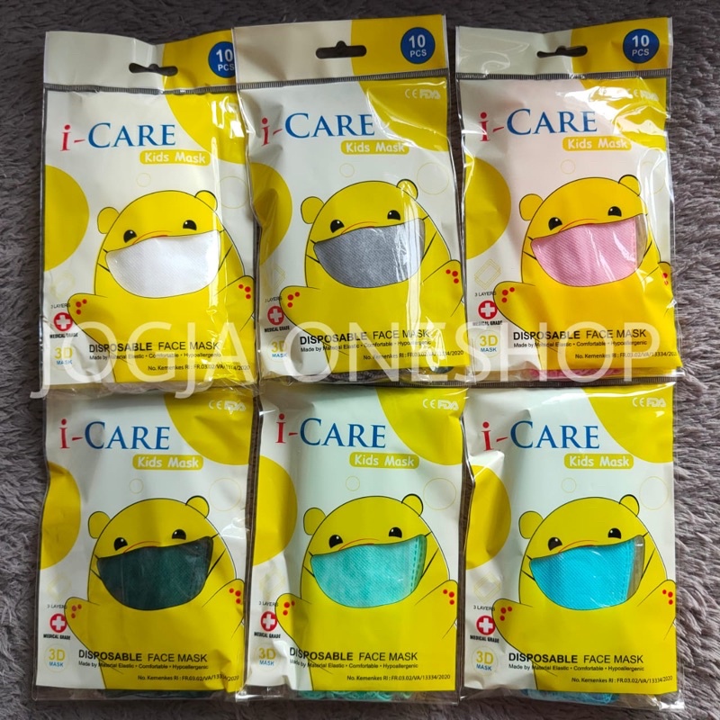 MASKER KF94 ANAK 4PLY ISI 10PCS WARNA WARNI - MASKER KF94 ANAK KEMENKES - MASKER KF94 ANAK MURAH - M