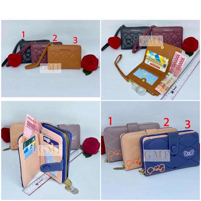 Dompet Wanita Dompet Lipat Ada Slot Kartu Fashion Trendy Korea Impor